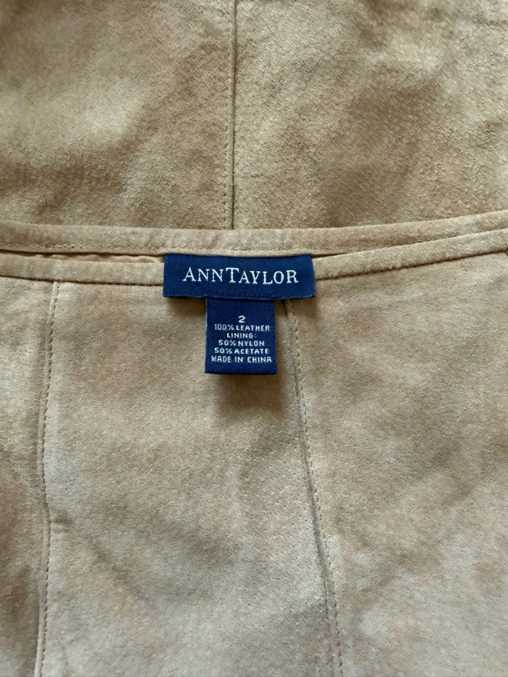 Ann Taylor 100% leather A-Line Skirt in Camel - Picture 4 of 4